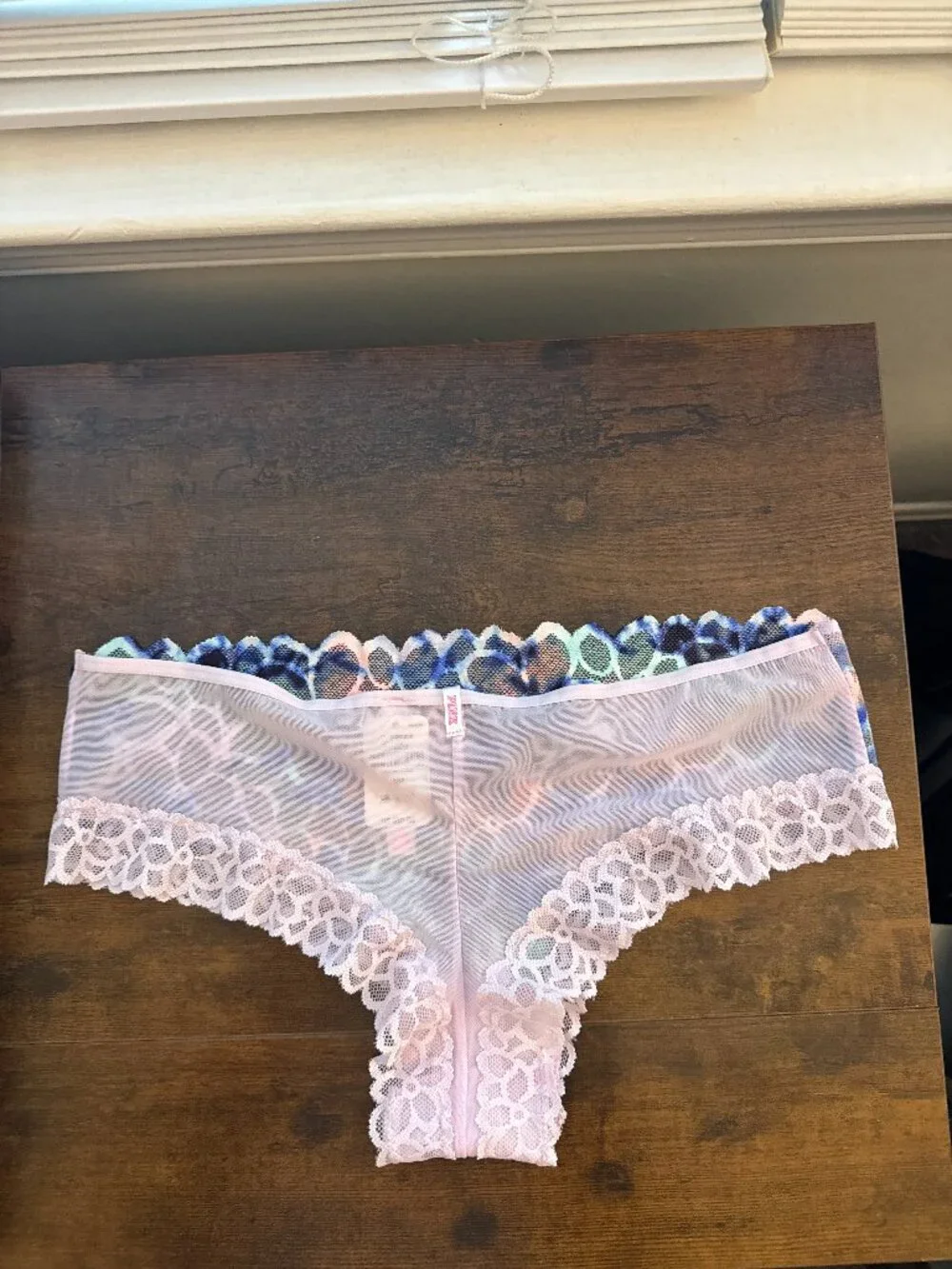 PINK Victoria's Secret Pastel Floral Lace Hipster Panty - Pink, Blue, Mint